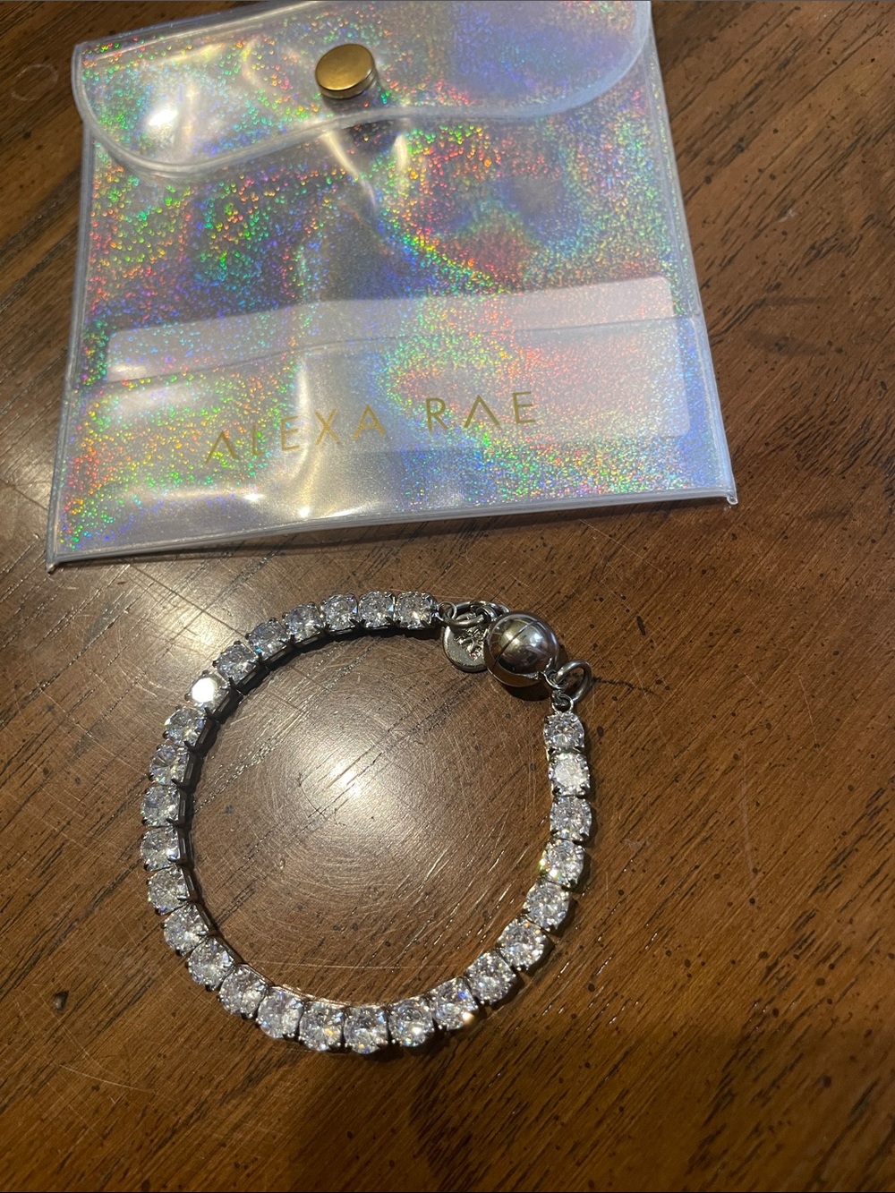 New in Pouch By Alexa Rae Bitter Sweet Bracelet Round Large Single White 7”